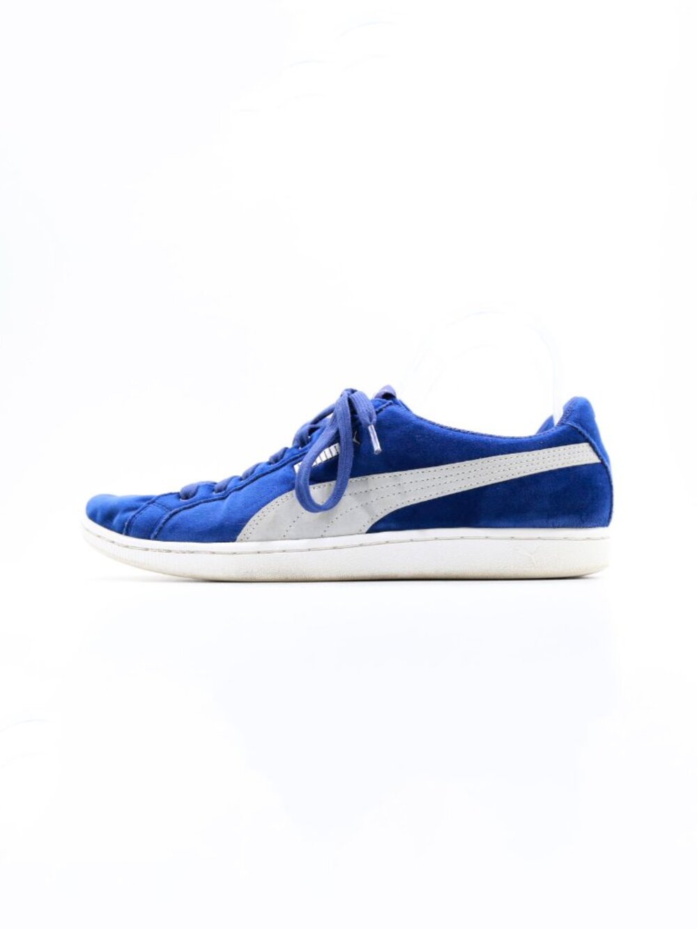 PUMA Vikky Blue Velvet Gray Stripe Low Top Sneakers - Women's 10